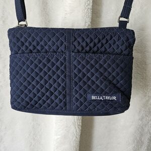 Bella Taylor Navy Quilted Crossbody Bag